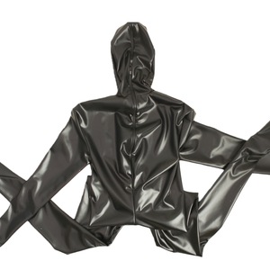 Combinaison intégrale sexy pour <span class=keywords><strong>homme</strong></span> en PVC brillant effet <span class=keywords><strong>latex</strong></span>, noir, aspect cuir, pour club de nuit, fétiche, érotique, justaucorps, combinaison - Product Image 6