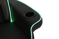 Canapé de Gaming de luxe avec repose-pieds, fauteuil de jeu, éclairage LED, de Style Gaming, noir et bleu