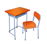 Meubles d'école modernes en bois et métal, couleur personnalisable, bureau individuel pour étudiant et chaise ergonomique avec design ignifuge et durable