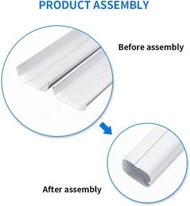 CVC ligne <span class=keywords><strong>cacher</strong></span> ac tuyau conduit couvercle en plastique mini Split Line Set couverture climatiseur PVC conduit droit tuyau couvrant les conduits - Product Image 4