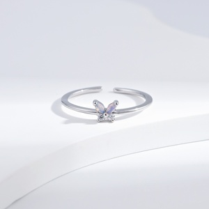wholesale plata 925 silver <b>opal</b> butterfly kids summer <b>ring</b> fashion Rhodium Plated cute Everyday women marquise cut stone <b>rings</b> - Product Image 1