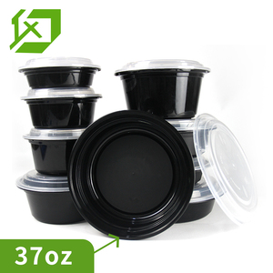 Plastic Container Box Plastic Plastic Container Round 37oz Disposable Rectangle Round Shape Microwavable Plastic Container Fast Food Takeaway Box