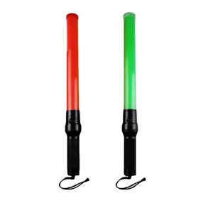 54cm Flashing Crossroad Pedestrian Warning Baton Led Fire Command Fluorescent Traffic Wand Traffic Flashing Blinker Baton Wand