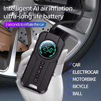 Bomba de Aire para Auto Integrada con Banco de Energía, Fuente de Alimentación de Emergencia, Arrancador de Batería Portátil Multifuncional