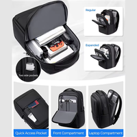 Sac à dos d'affaires pour homme avec logo personnalisé, résistant à l'eau, adapté aux trajets quotidiens et au travail, grande capacité, sac pour ordinateur portable 15 pouces