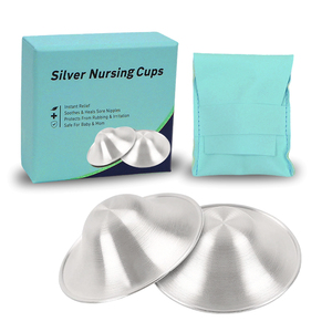 Coppe per Allattamento in Rame Argentato e Protezioni per Capezzoli per la Protezione e il Sollievo dei Neonati, Coppe per Allattamento Placcate in Argento - Product Image 2