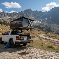 P Show Camping-car de toit électrique à coque rigide en fibre de carbone pour pick-up, ouverture automatique, triple couche, quatre saisons, pliable