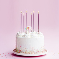 Belle bougie de gâteau longue et mince à paillettes pour la fête
