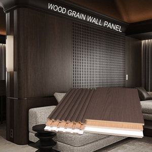 Pannello in Legno Massello per <span class=keywords><strong>Pareti</strong></span>, Griglia Decorativa Antiurto, Pannello in Legno Scanalato Senza Giunture per Casa e Hotel - Product Image 1