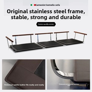 2025 Ý Sang Trọng Flexform Thiết Kế Hàng Thẳng Camelo Cắt Sofa Thiết Lập Ánh Sáng Da Vải Cho Phòng Khách Giường - Product Image 4