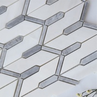 Mosaïque de pierre irrégulière grise et blanche exquise, style moderne, pour crédence de cuisine, mur intérieur, villa, motif géométrique type carrelage métro