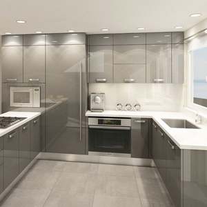 Étagères ouvertes minimalistes pour cuisine, armoire pour petits espaces, en bois et en panneaux - Product Image 2