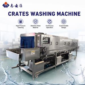 Machine de lavage continue pour caisses de légumes avec tunnel de pulvérisation haute pression contrôlé par PLC - Product Image 4