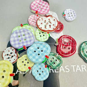 Bán buôn 2025 New Apple <span class=keywords><strong>Shape</strong></span> 4 lỗ Nút Dễ Thương trẻ em của Áo sơ mi nút quần áo nút - Product Image 1