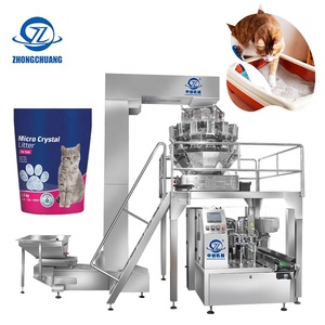 Remplissage automatique de granulés de pesage, sac à fermeture éclair Bolsas préfabriqué, pochette debout, machine d'emballage de litière pour chat Arena <span class=keywords><strong>Gato</strong></span> de 3kg - Product Image 1