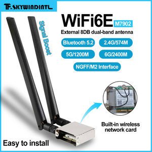 Módulo Wifi MT7902 Wi-Fi 6E, Tarjeta Externa Adicional <span class=keywords><strong>PCI</strong></span> Express M.<span class=keywords><strong>2</strong></span> <span class=keywords><strong>2</strong></span>.4GHz/5GHz/6GHz para Placa Base 5.<span class=keywords><strong>2</strong></span> B760 B350 B450 B550 - Product Image 2