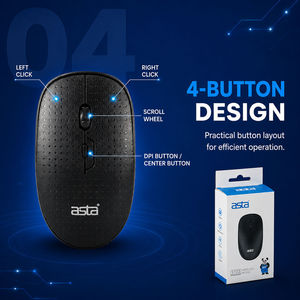 Ratón inalámbrico Bluetooth ASTA de 2,4 GHz, ergonómico, de plástico, con resolución de 800, 1200 y 1600 DPI y logotipo personal - Product Image 6