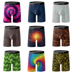 Sous-vêtements pour hommes de marque personnalisée, respirants, imprimés avec un vortex psychédélique, logo, shorts de sport avec taille classique, style <span class=keywords><strong>boxer</strong></span> de sport - Product Image 2