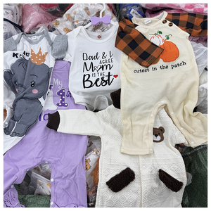 Fardos de ropa mixta: Peleles de punto para bebé, ropa usada, ropa en caja, ropa tejida de bebé, mono con diadema para niña, compra a granel - Product Image 1