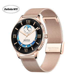 Montre connectée Definite W11-38 avec puce AB5691G, écran AMOLED 1,19 pouces, batterie 200 mAh, suivi cardiaque, appels Bluetooth, Facebook, Instagram, WhatsApp, couleur Or - Product Image 1