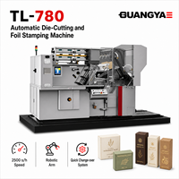 Machine de découpe et d'estampage à chaud automatique compacte Guangya TL780 pour emballages de savon et de papier pour huiles essentielles