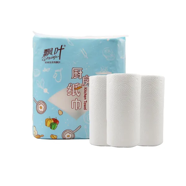 Hot Sale Material Virgin Bamboo Virgin Wood Pulp 2 Ply Disposable Kitchen Roll Paper Towels