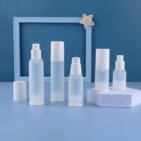 15ml 20ml 30ml 50m 80ml 100ml flacon pulvérisateur sans air en plastique transparent givré mat bouteilles de lotion à pompe sans air pour soins de la peau avec couvercle