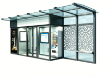 Parada de Autobús Prefabricada con Sistema de Aire Acondicionado, Sillas de Espera, Máquina Expendedora, Software de Gestión y Baño Público Incluido