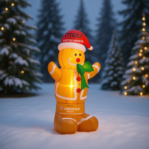 Omino di Pan di Zenzero Gonfiabile per Decorazioni Natalizie da Esterno in PVC, Unisex - Product Image 2