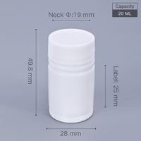 UMETASS 20ML beyaz plastik hap şişeleri kalite Tablet konteyner ile satılık tıbbi ve endüstriyel ambalaj için vidalı kapak