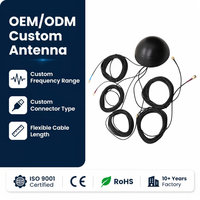 Antenne combinée verticale 5-en-1 étanche IP67 avec trou de fixation à vis pour GPS, GLONASS, 4G, WiFi, MIMO, gain 12dBi pour la communication