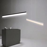 Lumière suspendue rectangulaire moderne pour salle de réunion de bureau commerciale, salle de classe, panneau suspendu, plafond, bande LED linéaire