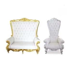 Mewah pernikahan Royal putih pernikahan kursi takhta kayu Sofa kursi raja dan Takhta