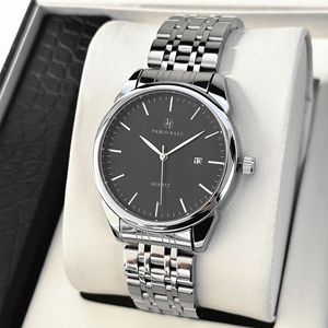 Montre pour homme noire transfrontalière, expédition directe pour les affaires, simple et élégante, étanche avec calendrier et mouvement à quartz - Product Image 2