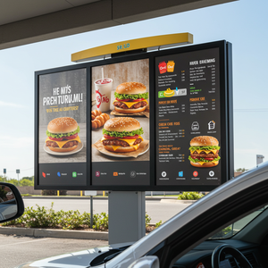 Mwe ngoài trời kỹ thuật số Bảng menu 55 inch dooh thời tiết <span class=keywords><strong>LCD</strong></span> signage thế hệ tiếp theo quảng cáo Drive-thru giải pháp hoạt hình - Product Image 1