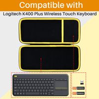 Casing portabel kustom dengan penutup ritsleting tahan lama dan bebas bau tas jinjing gaya kasual untuk K400 Plus Keyboard sentuh nirkabel