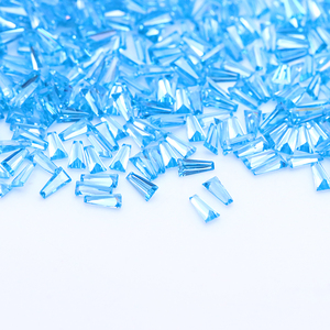 Prezzo all'ingrosso di fabbrica taglio trapezoidale acquamarina pietre sintetiche sciolte CZ impostazione cera zirconia cubica blu per alte temperature - Product Image 3
