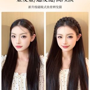 Diadema con trenza de cola de pez, clip magnético para peinado de princesa, para mujer, aumenta el volumen del cabello, moldea el rostro - Product Image 4