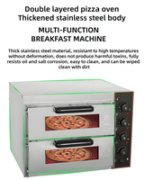 Four à pizza professionnel commercial à double couche en acier inoxydable pour boulangerie, cuisson électrique du pain et du pizza