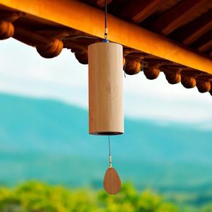 Gran oferta, campana de viento de bambú para jardín japonés, tubo de bambú con manivela y carillón de viento de cuerda para regalo de decoración del hogar - Product Image 2