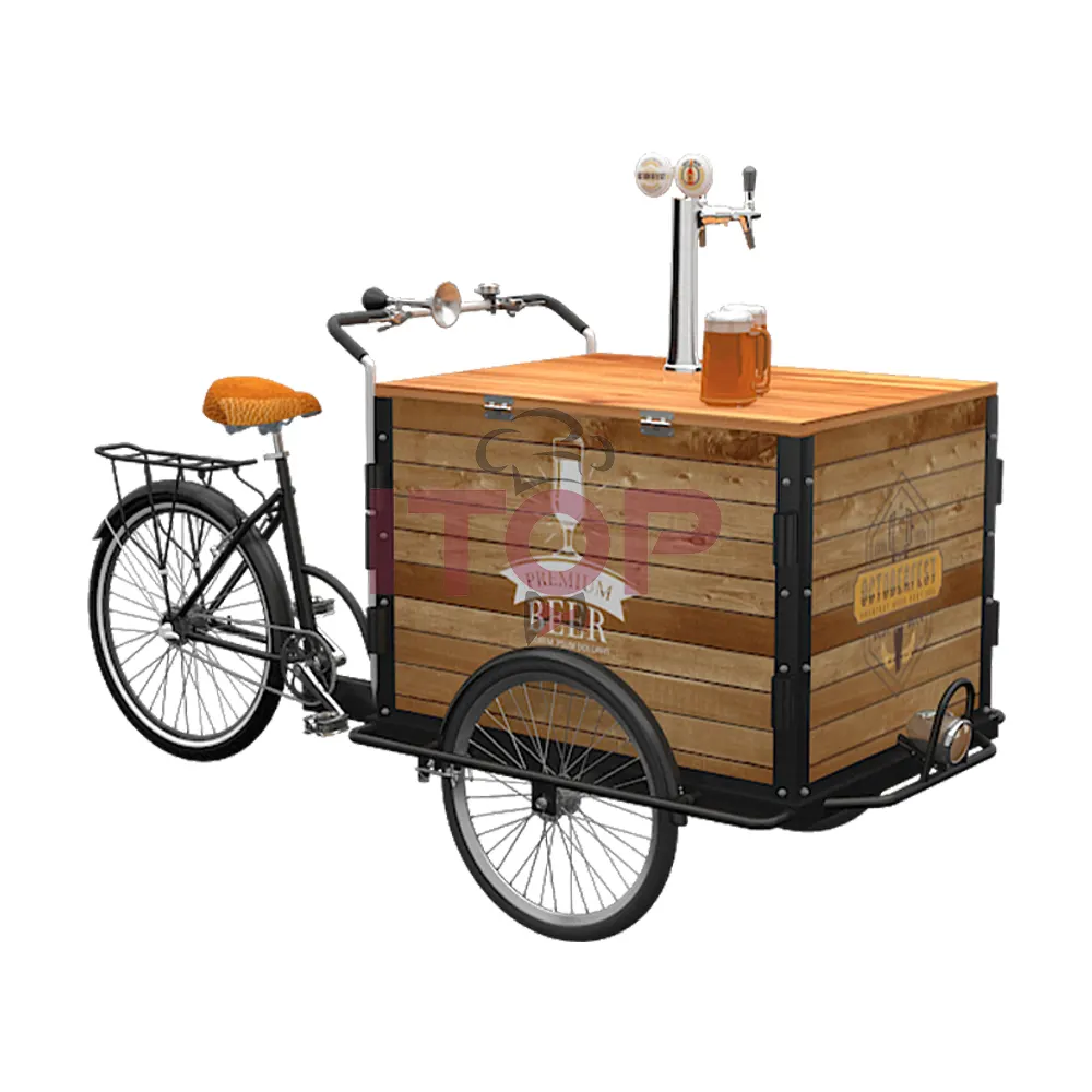 Mobiele Fastfood Automaat Fiets Mobiele Bierbusjes Te Koop Driewieler Elektrische Bier Verkoop Fiets