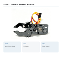 Servomoteur à engrenages métalliques MG90, pince robotique PWM, griffe mécanique pour bras robotique Arduino, projets STEM de préhension et de placement