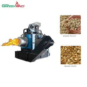 New design biomass gasification machine wood pellet, briquette burner for industrial boiler