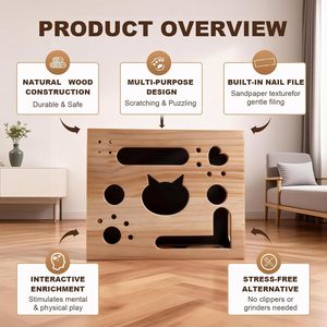 LYP Brand <b>Cat</b>-1 Model Educational High-quality Wood Nail File <b>Box</b> with Sandpaper Stress-Free Interactive Toy for Indoor <b>Cats</b> - Product Image 2