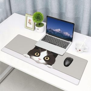 New Arrival Large Non-Slip Laptop <b>Mouse</b> Pad 31.5X 11.8 Inch Curious Cute Cat Desk Mat Rubber Writing Table Mat Stitched Edges for - Product Image 1
