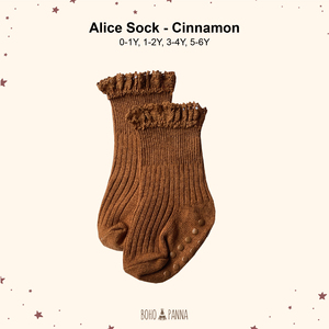 Soft cinnamon Alice <b>socks</b> offering breathable comfort lightweight feel and secure fit for growing kids during everyday adventure - Product Image 1