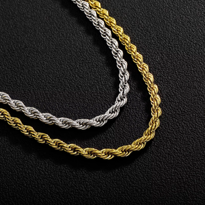 European American Stainless Steel 6mm Twisted <b>Chain</b> & Link Unisex Trendy Fashion Button <b>Rope</b> Bracelet Tanjing Fashion - Product Image 2