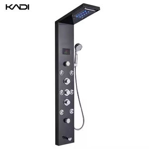 ชุดแผงอาบน้ำอัจฉริยะสแตนเลสสีดำสุดหรูชุดแผงฝักบัวอัจฉริยะติดผนังอเนกประสงค์ซอฟท์เจ็ทสเปรย์สำหรับโรงแรมอพาร์ตเมนต์ - Product Image 2