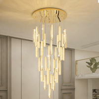 Lustre long pour escalier JACKSUN, moderne, simple, atmosphérique, créatif, villa, lustre rotatif, lumière nordique, luxe