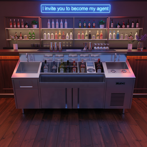 Estación de Preparación de Cócteles de Temperatura Única Personalizable 2024, Fregadero Comercial con Contenedor de Hielo para Whisky, Mesa de Trabajo para Bares y Hoteles - Product Image 2